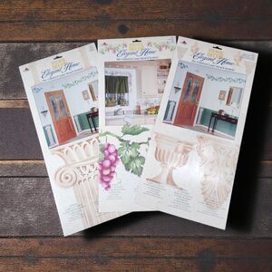 Vintage Plaid Elegant Home Stencils Set of 3 Tuscan French Country 1996 NOS